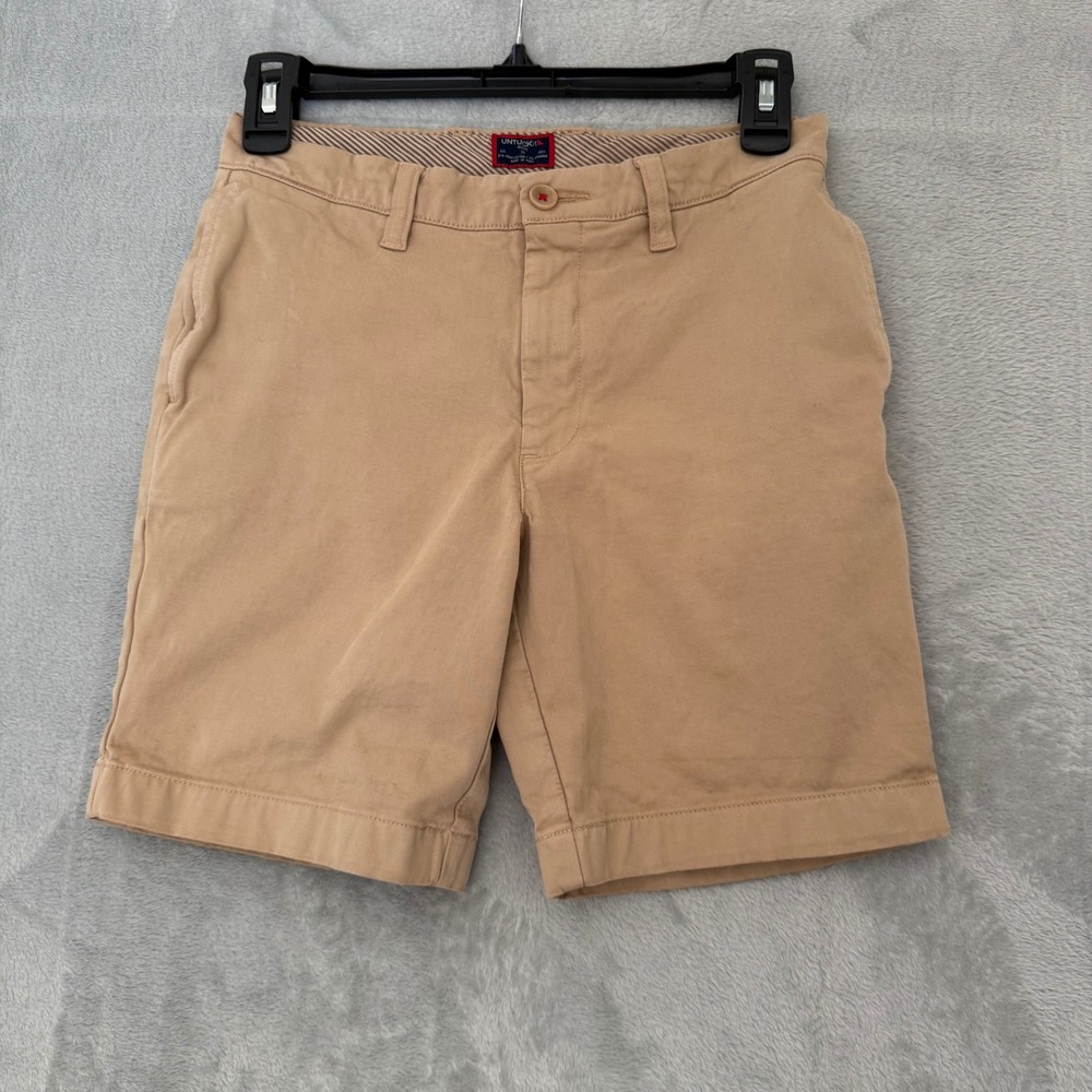 UNTUCKit Boys Tan Khaki Chino Shorts Pima Cotton Spandex Size 10